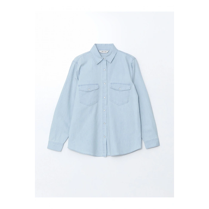 Loose Fit Kadın Jean Gömlek