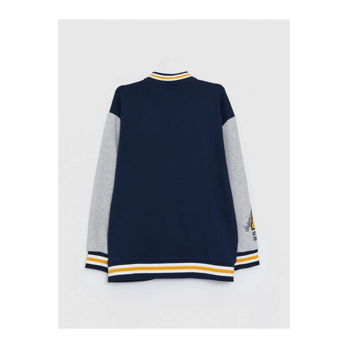 Lw - Baskılı Uzun Kollu Erkek Çocuk Kolej Ceket