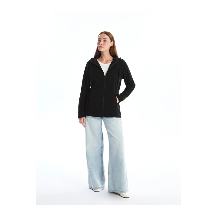 Lw - Kapüşonlu Kadın Fermuarlı Sweatshirt