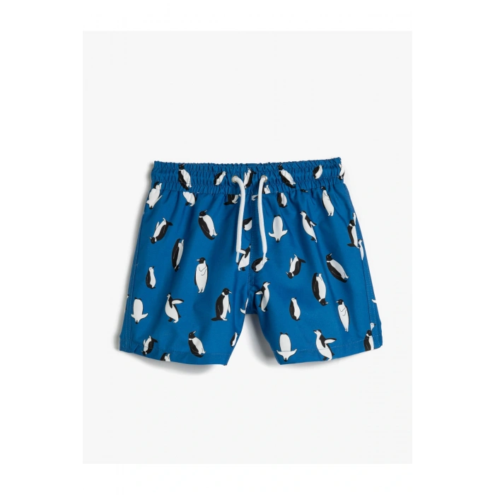 Mayo Beli Bağlamalı Penguen Baskılı File Astarlı