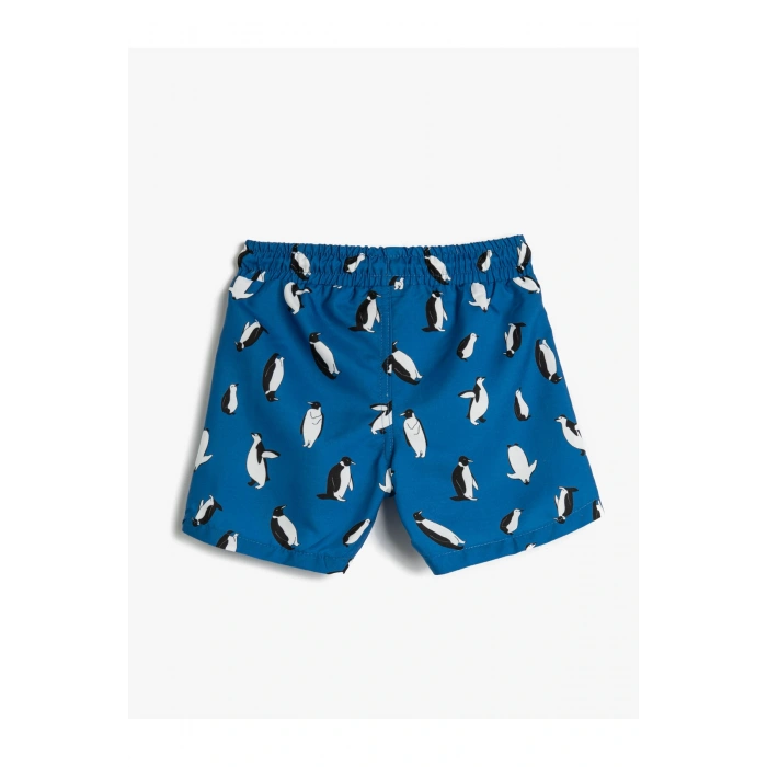 Mayo Beli Bağlamalı Penguen Baskılı File Astarlı