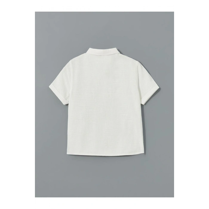 Nakış Detaylı Poplin Erkek Çocuk Gömlek (S5)