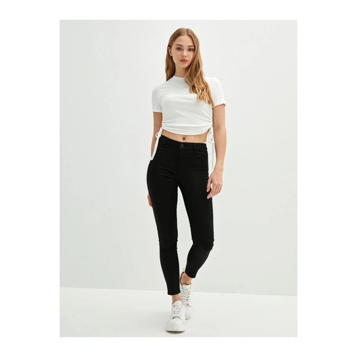 Normal Bel Süper Skinny Fit Kadın Rodeo Jean Pantolon