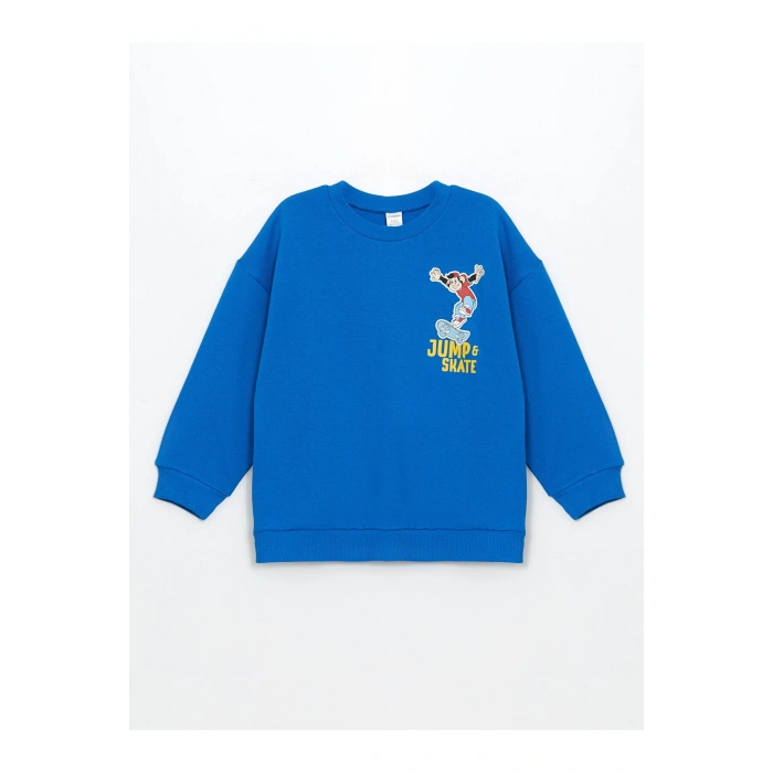 Nostaljik Maymun Baskılı Erkek Çocuk Sweatshirt