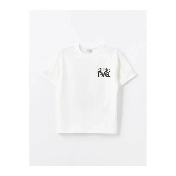 Oversize Bisiklet Yaka Erkek Çocuk Tişört