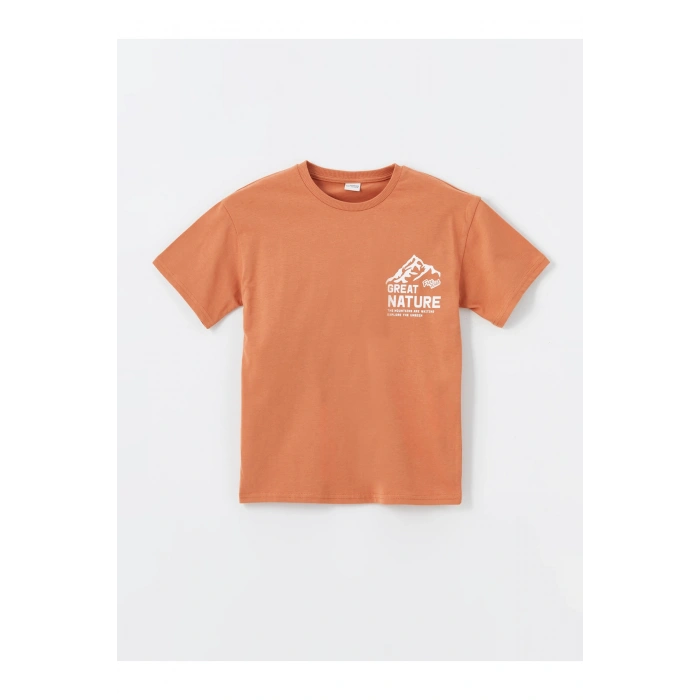 Oversize Bisiklet Yaka Erkek Çocuk Tişört