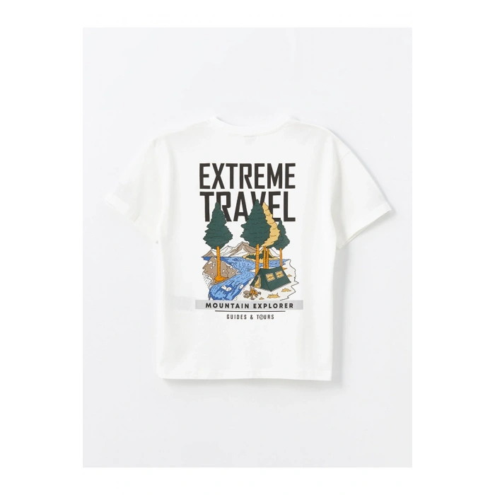 Oversize Bisiklet Yaka Erkek Çocuk Tişört