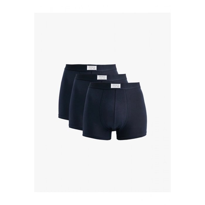 Pamuklu Etiket Detaylı 3lü Boxer Seti