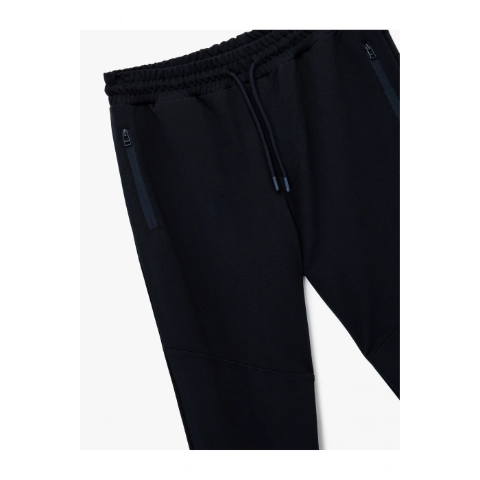 Pamuklu Fermuarlı Cepli Beli Bağcıklı Jogger Eşofman Altı