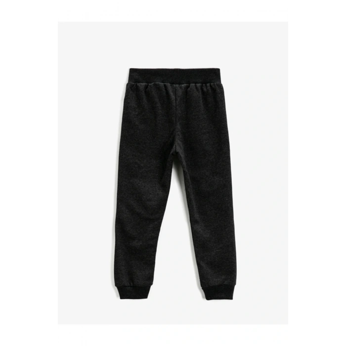 Pamuklu Jogger Eşofman Altı Baskılı Beli Bağlamalı