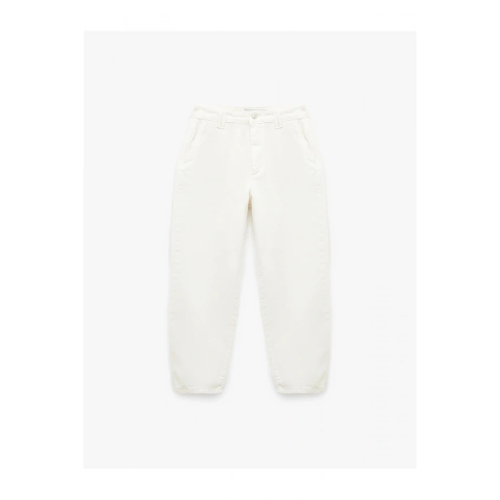 Pamuklu Yüksek Bel Rahat Kesim Balon Fit Pantolon