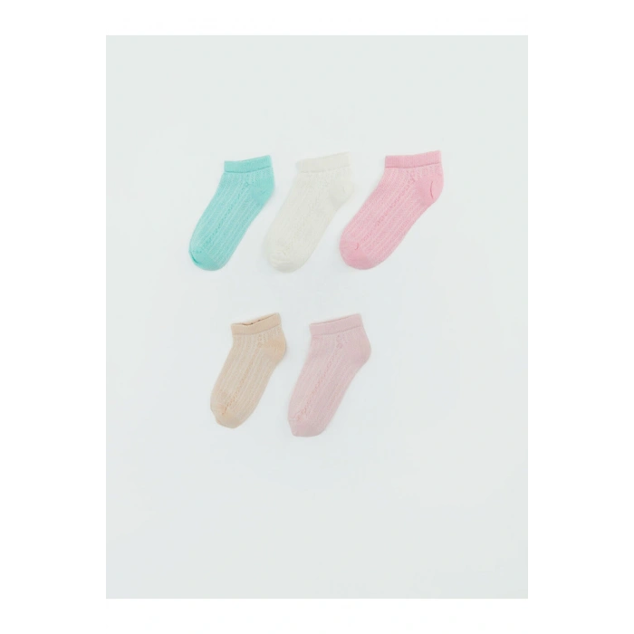 Pembe Basic Kız Bebek Patik Çorap 5li
