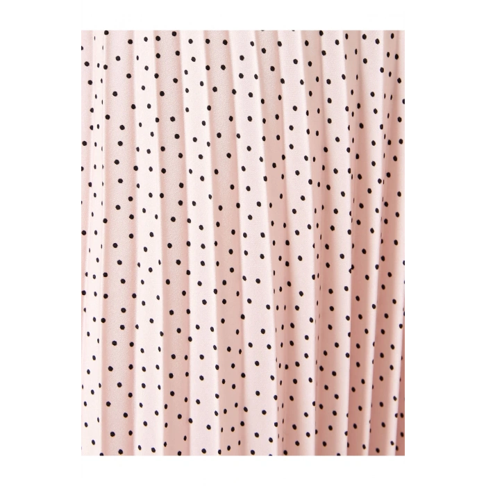 Pileli Midi Etek Puantiyeli Normal Bel