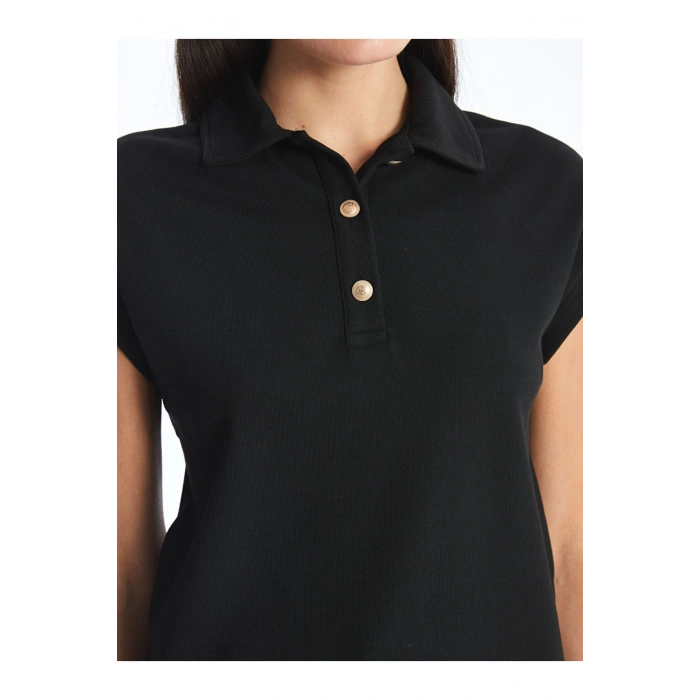 Polo Yaka Dokulu Kadın Tişört