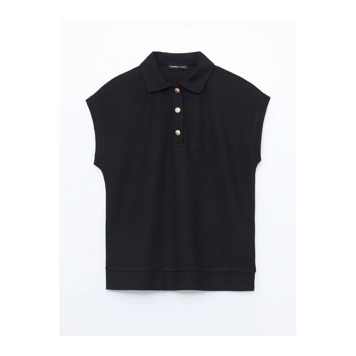 Polo Yaka Dokulu Kadın Tişört