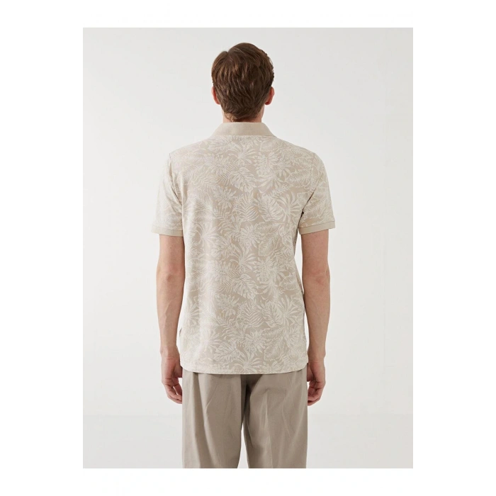 Polo Yaka Kısa Kollu Desenli Pike Erkek Tişört