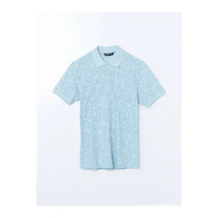 Polo Yaka Kısa Kollu Desenli Pike Erkek Tişört