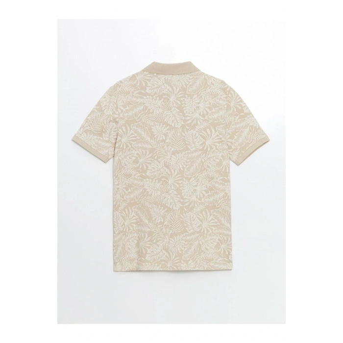 Polo Yaka Kısa Kollu Desenli Pike Erkek Tişört