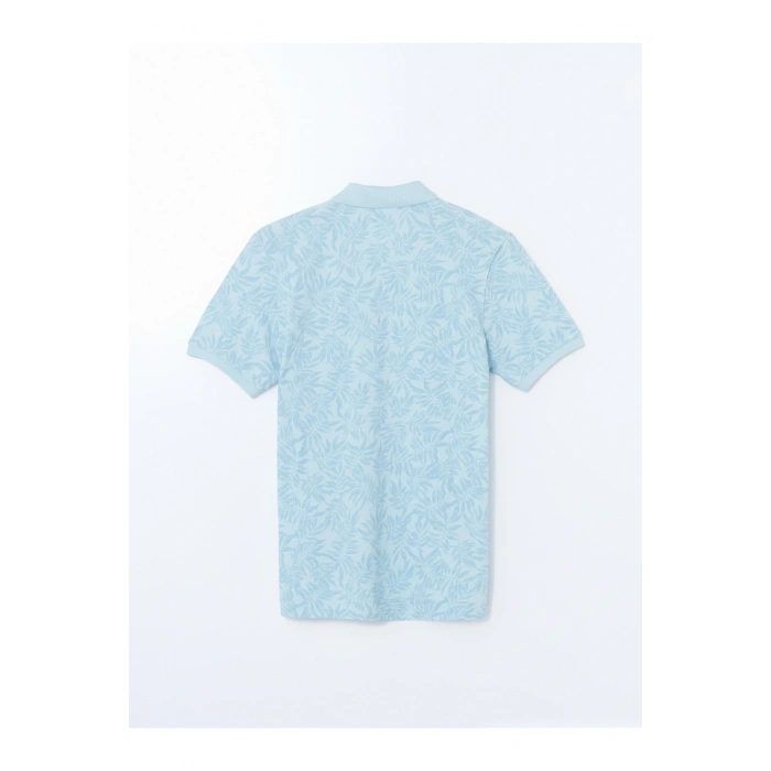 Polo Yaka Kısa Kollu Desenli Pike Erkek Tişört