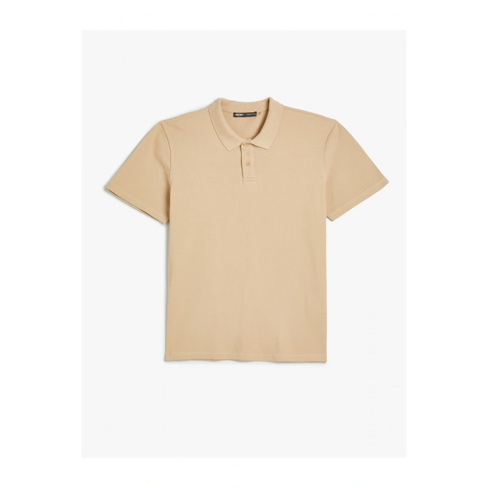 Polo Yaka Tişört Slim Fit Düğmeli Kısa Kollu