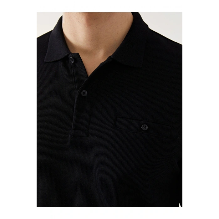 Polo Yaka Uzun Kollu Erkek Sweatshirt - W43693Z8