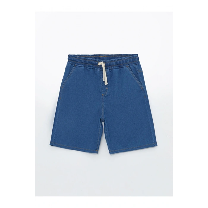 Rahat Kalıp Beli Lastikli Erkek Çocuk Jean Şort