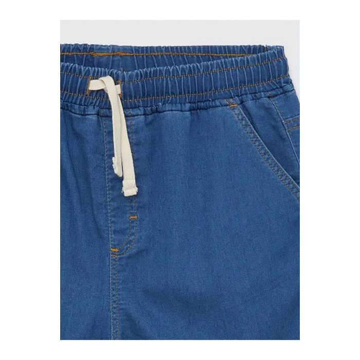 Rahat Kalıp Beli Lastikli Erkek Çocuk Jean Şort