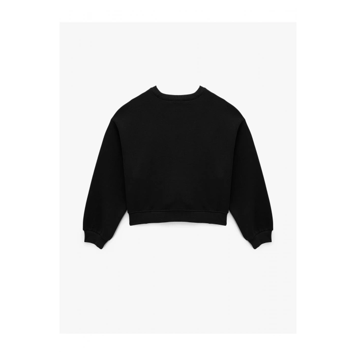 Regular Fit Üç İplik Uzun Kollu Bisiklet Yaka Basic Sweatshirt