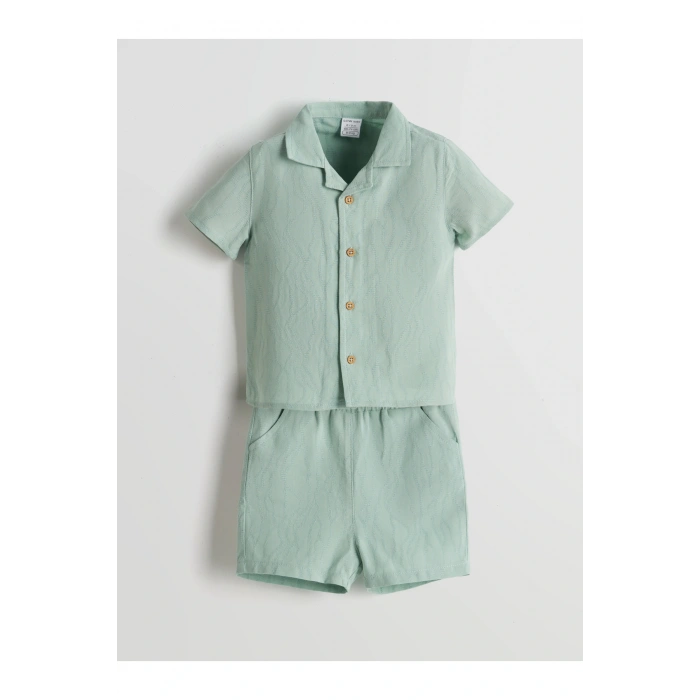 Resort Yaka Erkek Bebek Gömlek Ve Şort 2li