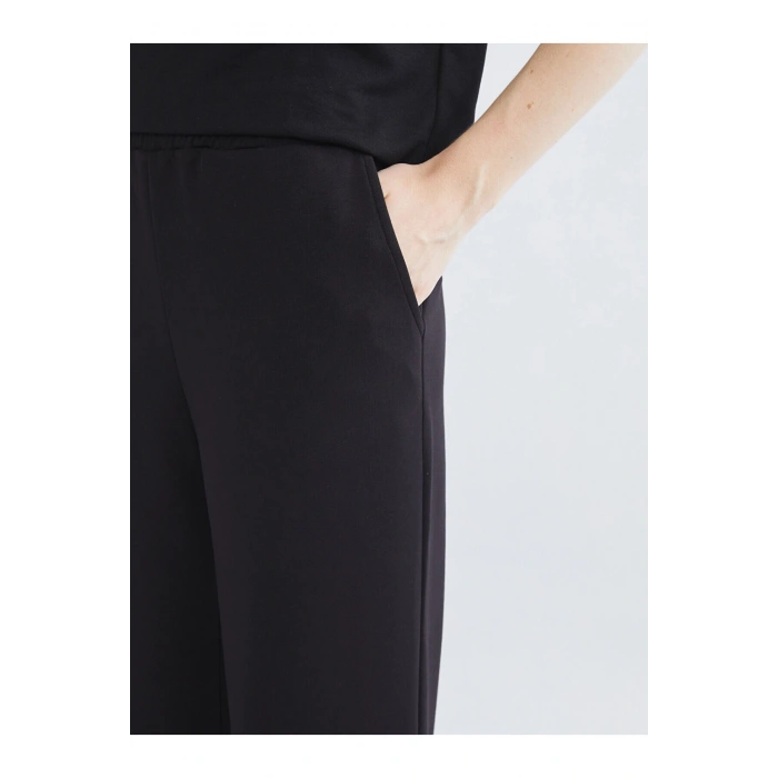 Siyah Beli Lastikli Kadın Jogger Eşofman Altı