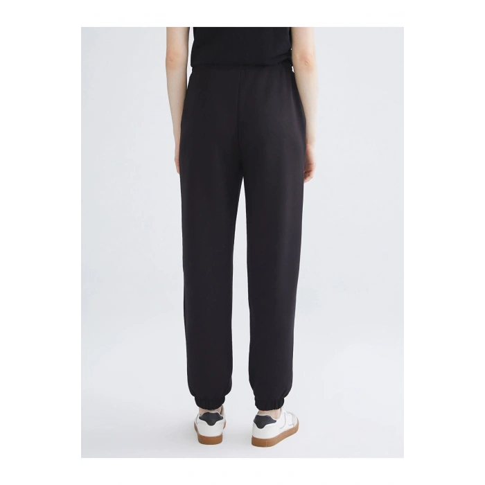 Siyah Beli Lastikli Kadın Jogger Eşofman Altı