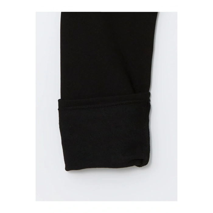 Siyah Beli Lastikli Kız Çocuk Kalın Jogger Eşofman Altı