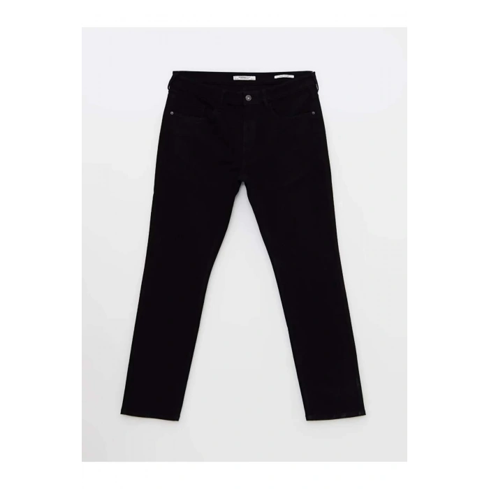 Siyah Dar Kalıp Gabardin Erkek Chino Pantolon