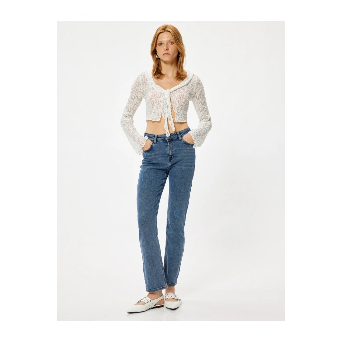 Slim Fit Kot Pantolon Düz Paça Standart Bel - Slim Straight Fit Jeans