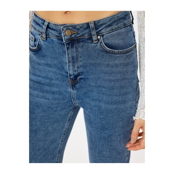 Slim Fit Kot Pantolon Düz Paça Standart Bel - Slim Straight Fit Jeans