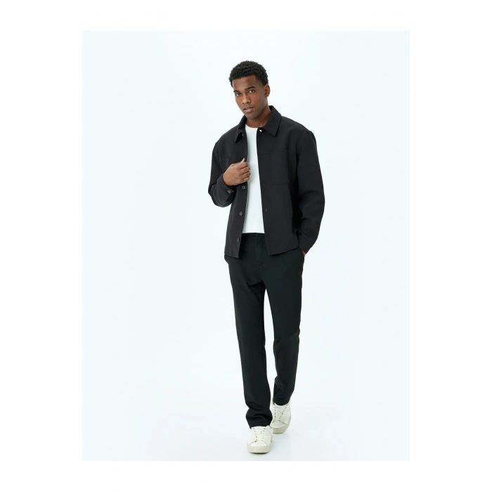 Slim Fit Normal Bel Viskon Karışımlı Chino Pantolon