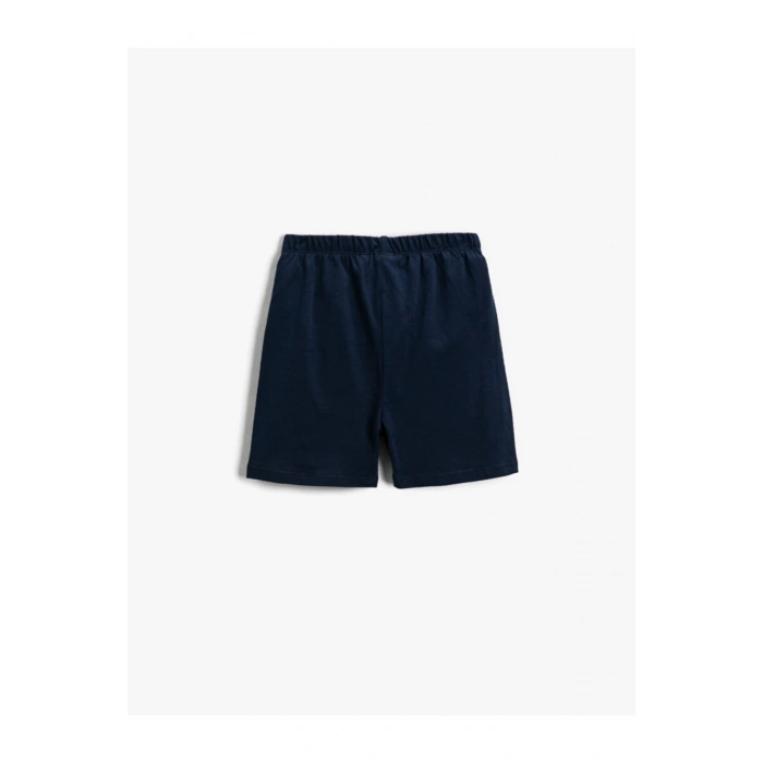 Slogan Baskılı Şort Pamuklu