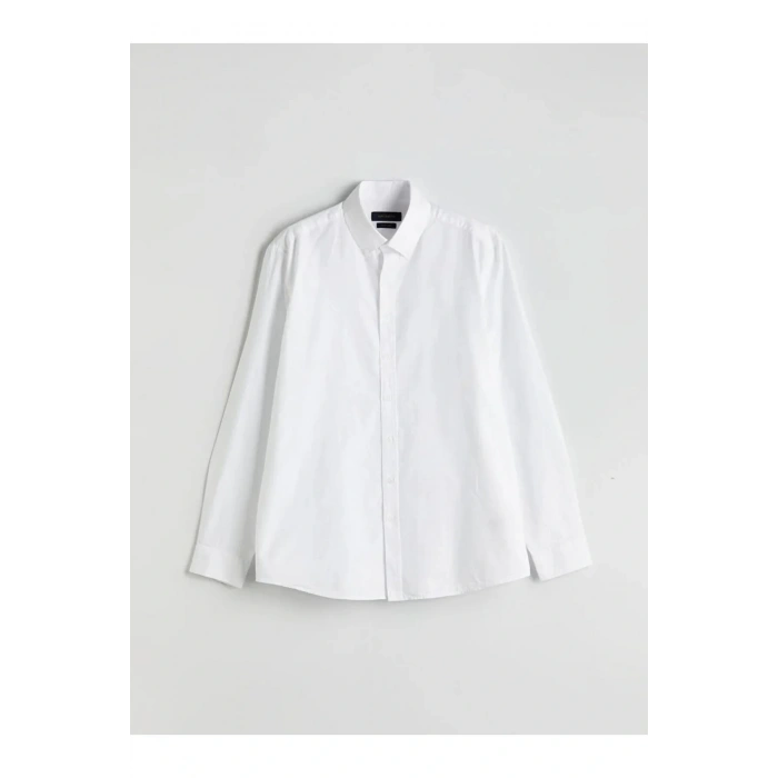 SOUTHBLUE Beyaz Slim Fit Uzun Kollu Oxford Erkek Gömlek