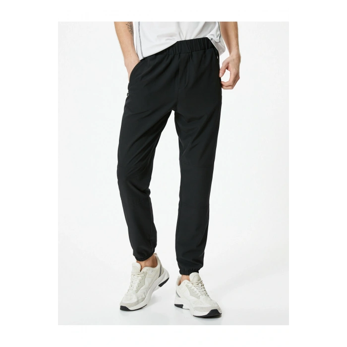 Spor Eşofman Altı Jogger Beli Lastikli Fermuar Cepli