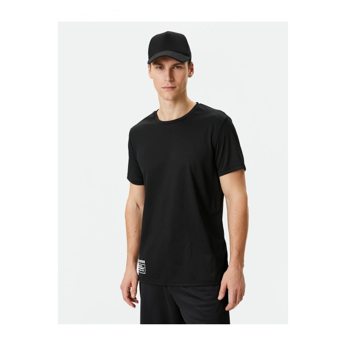 Spor Tişört Bisiklet Yaka Arkası Baskılı Sloganlı