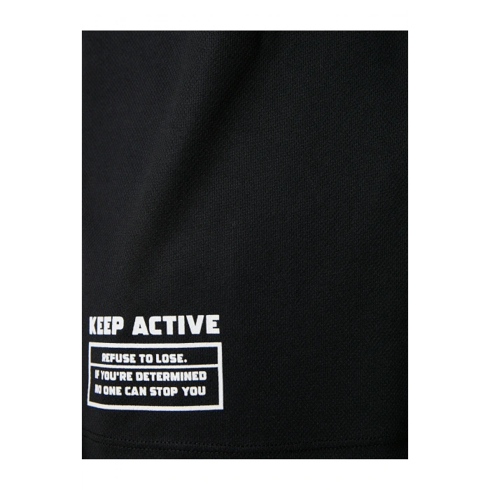 Spor Tişört Bisiklet Yaka Arkası Baskılı Sloganlı