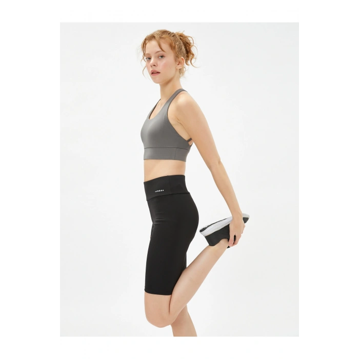 Sporcu Kısa Tayt Kalın Belli Baskılı