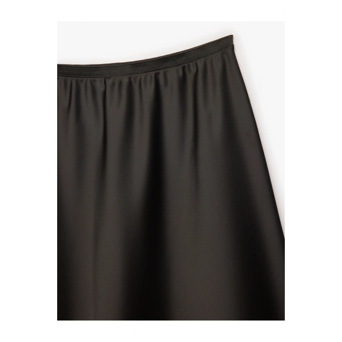 Standart Bel Regular Fit Saten Midi Etek