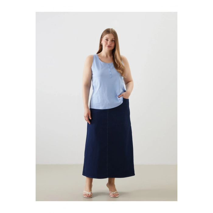 Standart Fit Kadın Jean Etek