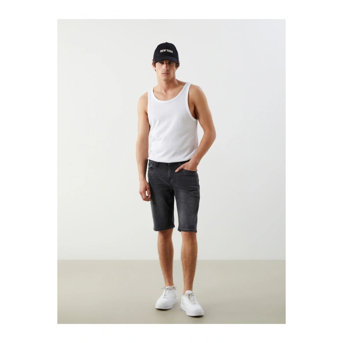 Standart Kalıp Erkek Jean Şort