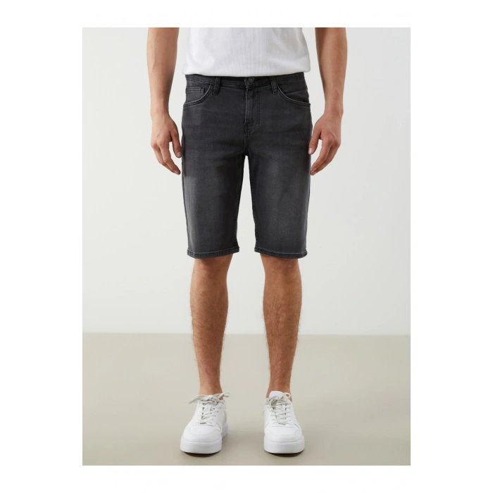 Standart Kalıp Erkek Jean Şort