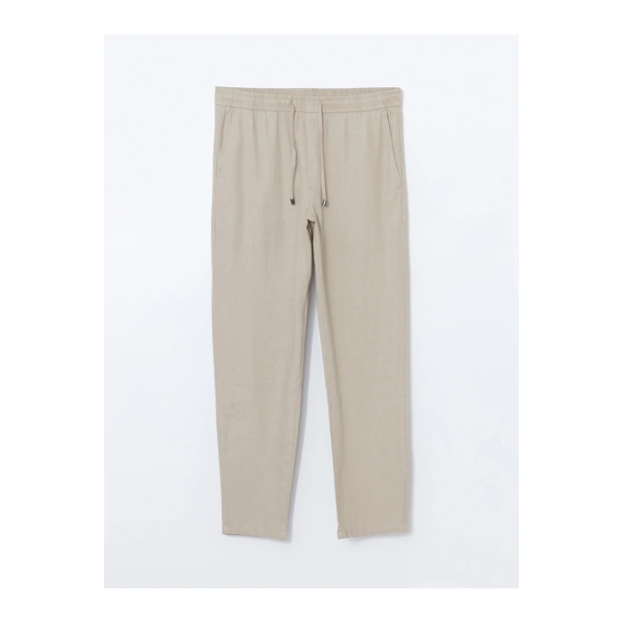 Standart Kalıp Keten Karışımlı Erkek Pantolon