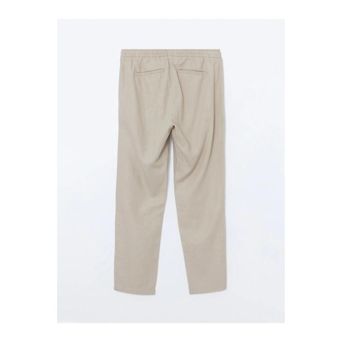 Standart Kalıp Keten Karışımlı Erkek Pantolon