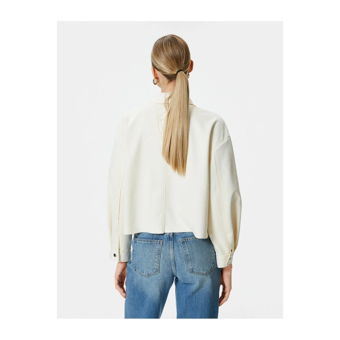 Süet Ceket Çıtçıt Düğmeli Klasik Yaka Cepli