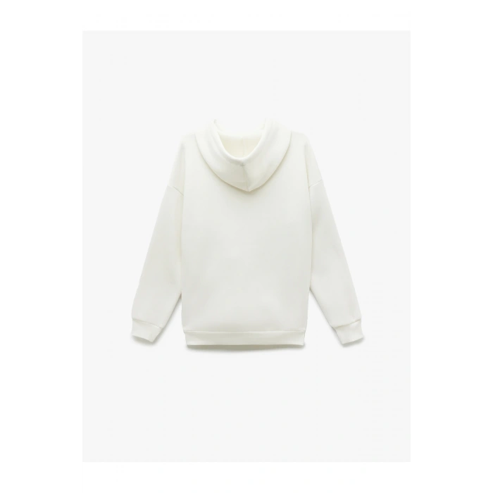 Üç İplik Şardonlu Kanguru Cepli Basic Kapüşonlu Sweatshirt